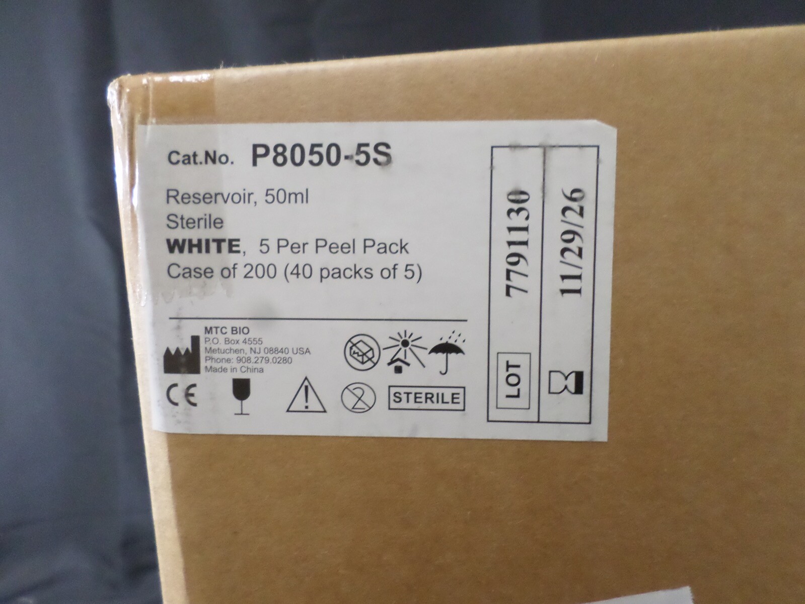 MTC BIO Polystyrene 50mL Sterile U-shaped Solution Resevoirs P8050-5S (200/cs)