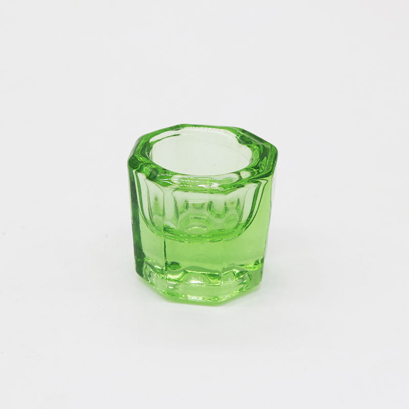 4pcs Dental Glass Dappen Dishes Tiny Mixing Bowls Octagonal Cup 4 colors