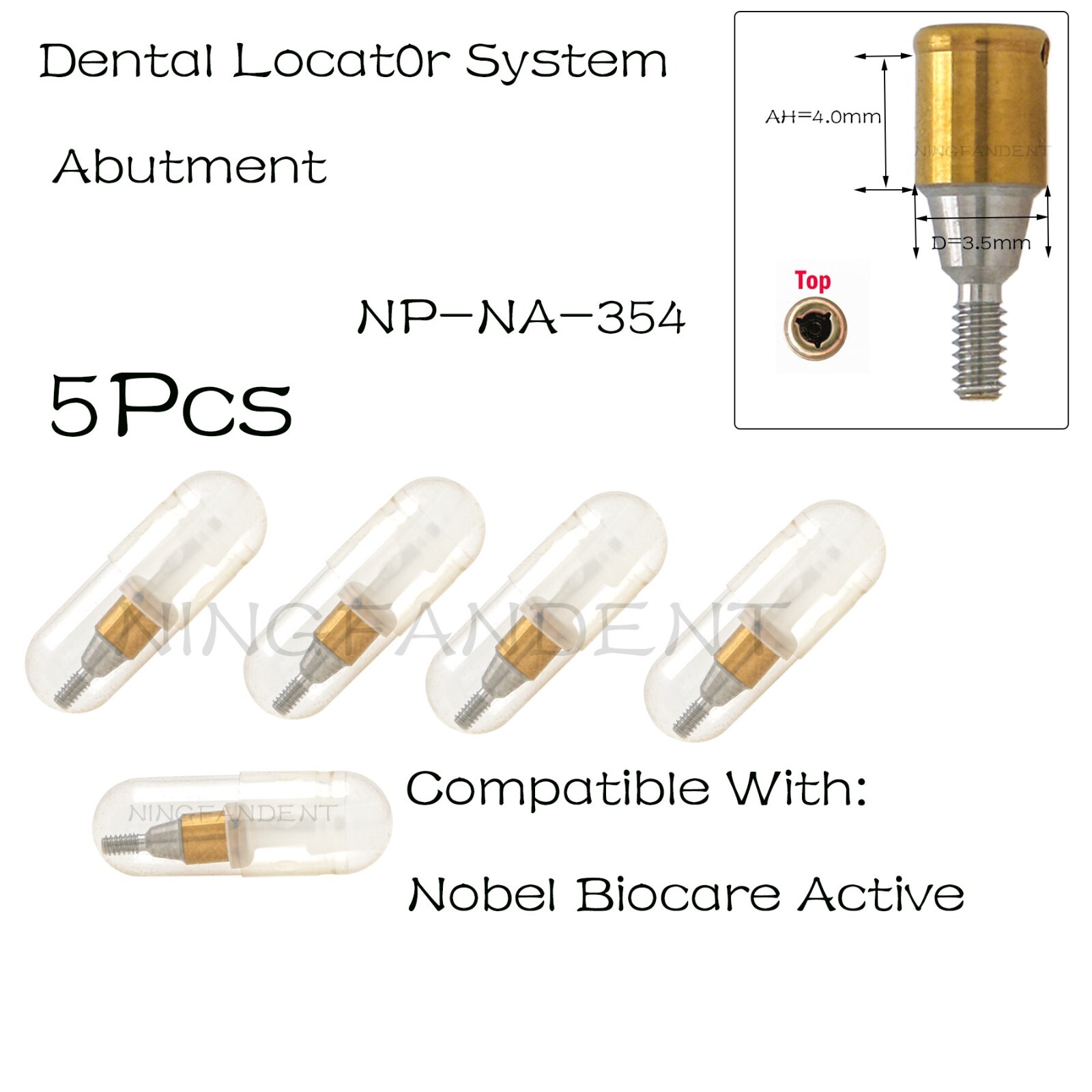 For Nobel active Implant Locator Abutment Screw 3.5mm NP