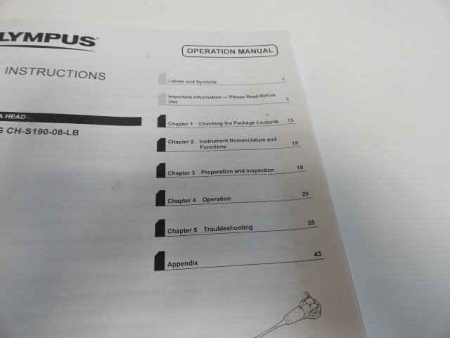 Genuine Olympus CH-S190-08-LB HD Camera Head Instruction Operation Manaul