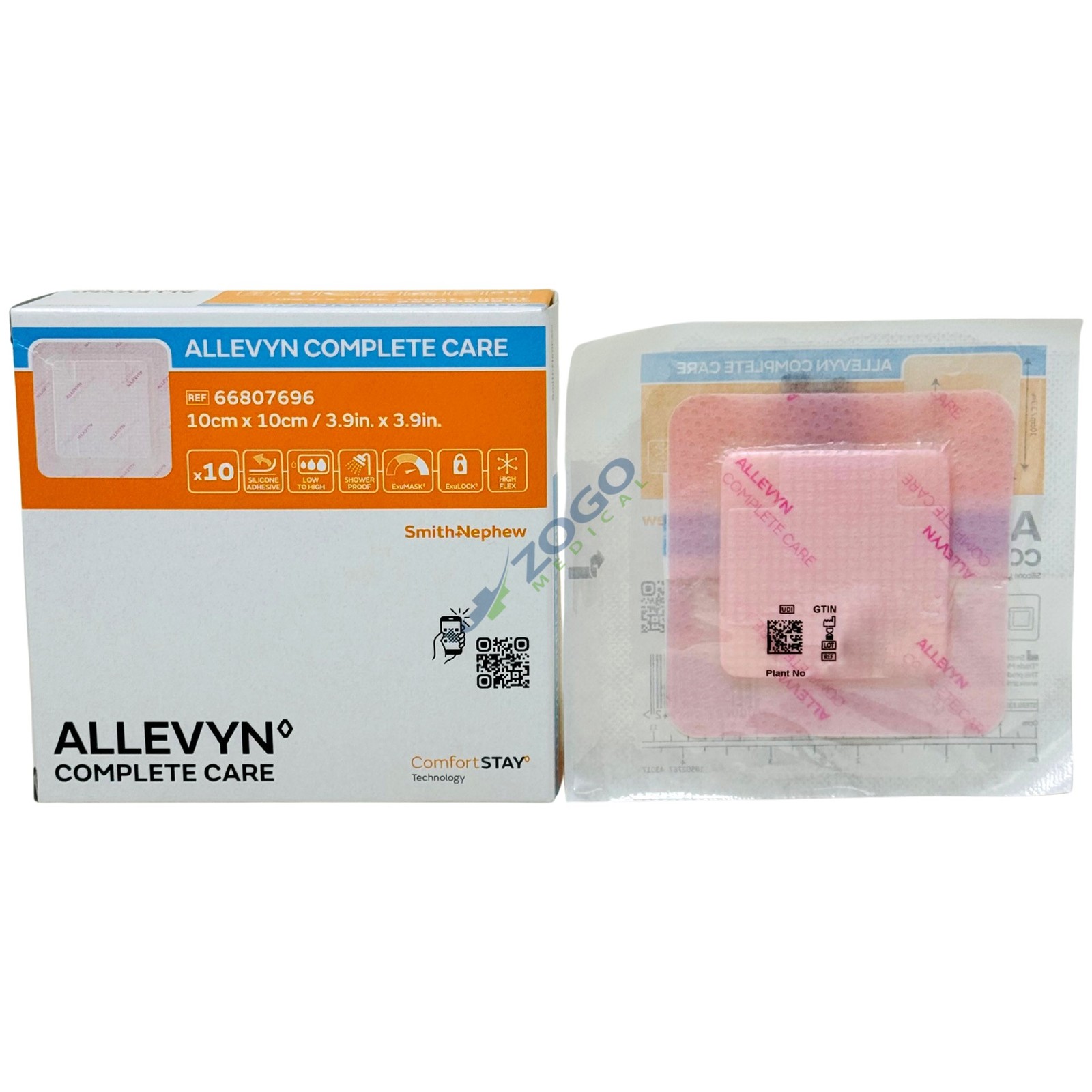 Allevyn Complete Care – Silicone Dressing 3.9″ x 3.9″ – Box of 10 Dressings