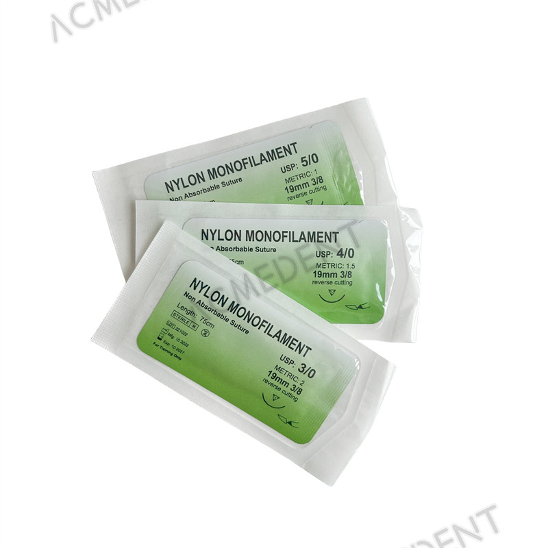 Dental Surgical Sutures Nylon Monofilament USP Reverse Cutting Sterile3/4/5.0