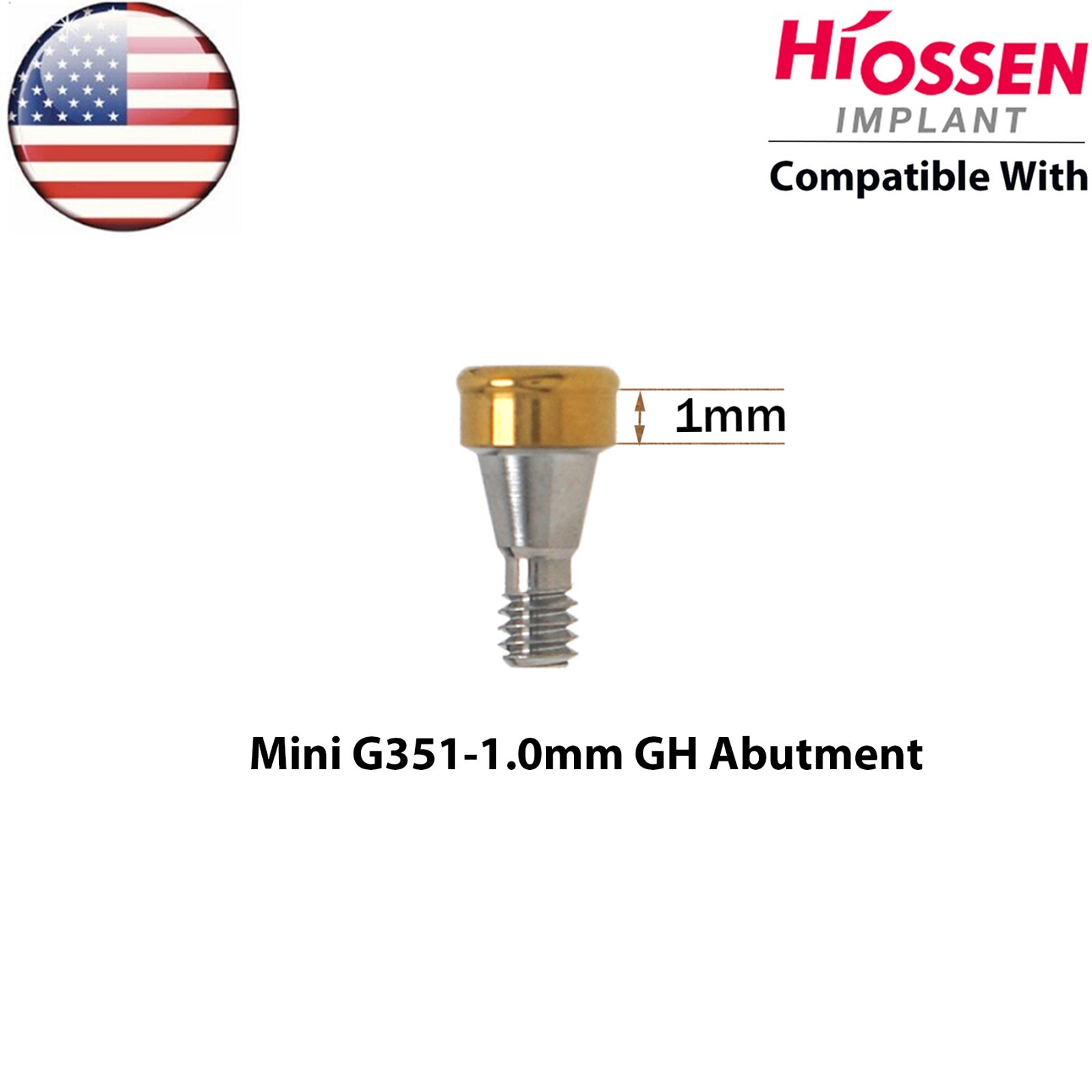 US Dental Overdenture Locator Abutment fit Hiossen Oss ET Mini/Regular Implants