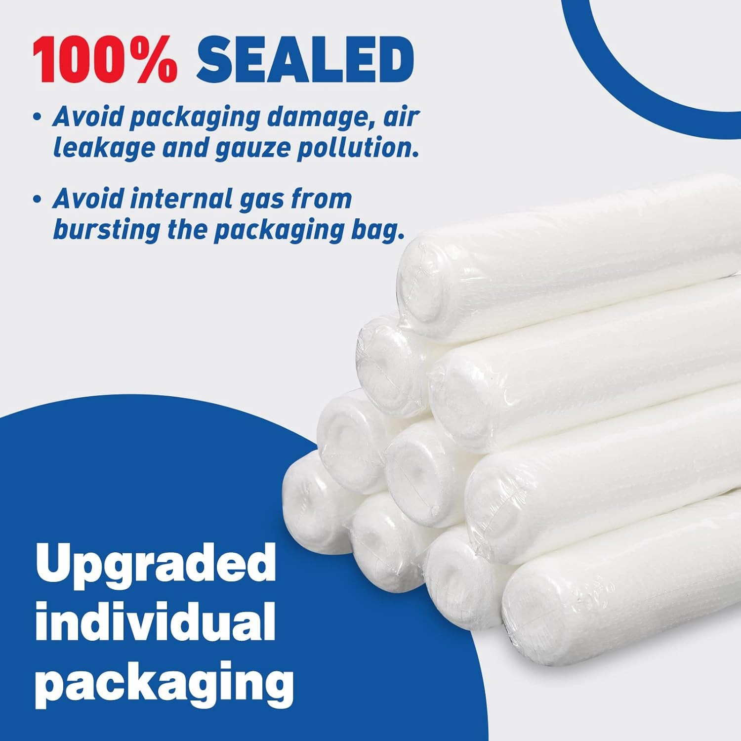 AZEN 30 Pack Gauze Rolls Bandages, 4 in x 4.1 Yards, Premium 4IN, C-30p