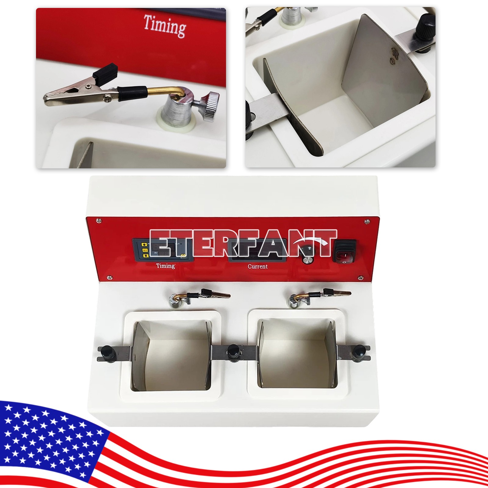 ETERFANT Dental Lab Electrolytic Polish Machine Two electrolytic Cells 110V 250W
