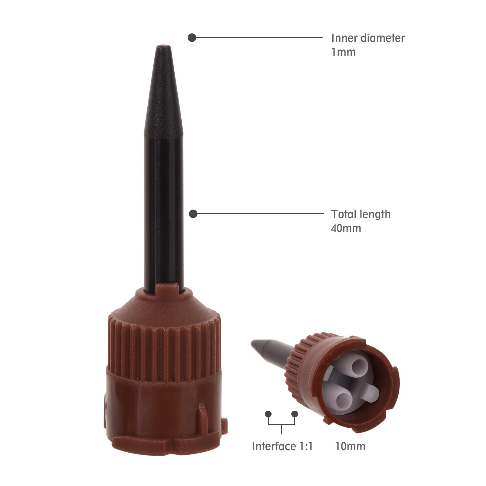 100 Dental HP Mixing Tips For E.T.C. & Retrieve Cements Brown/Black 1:1