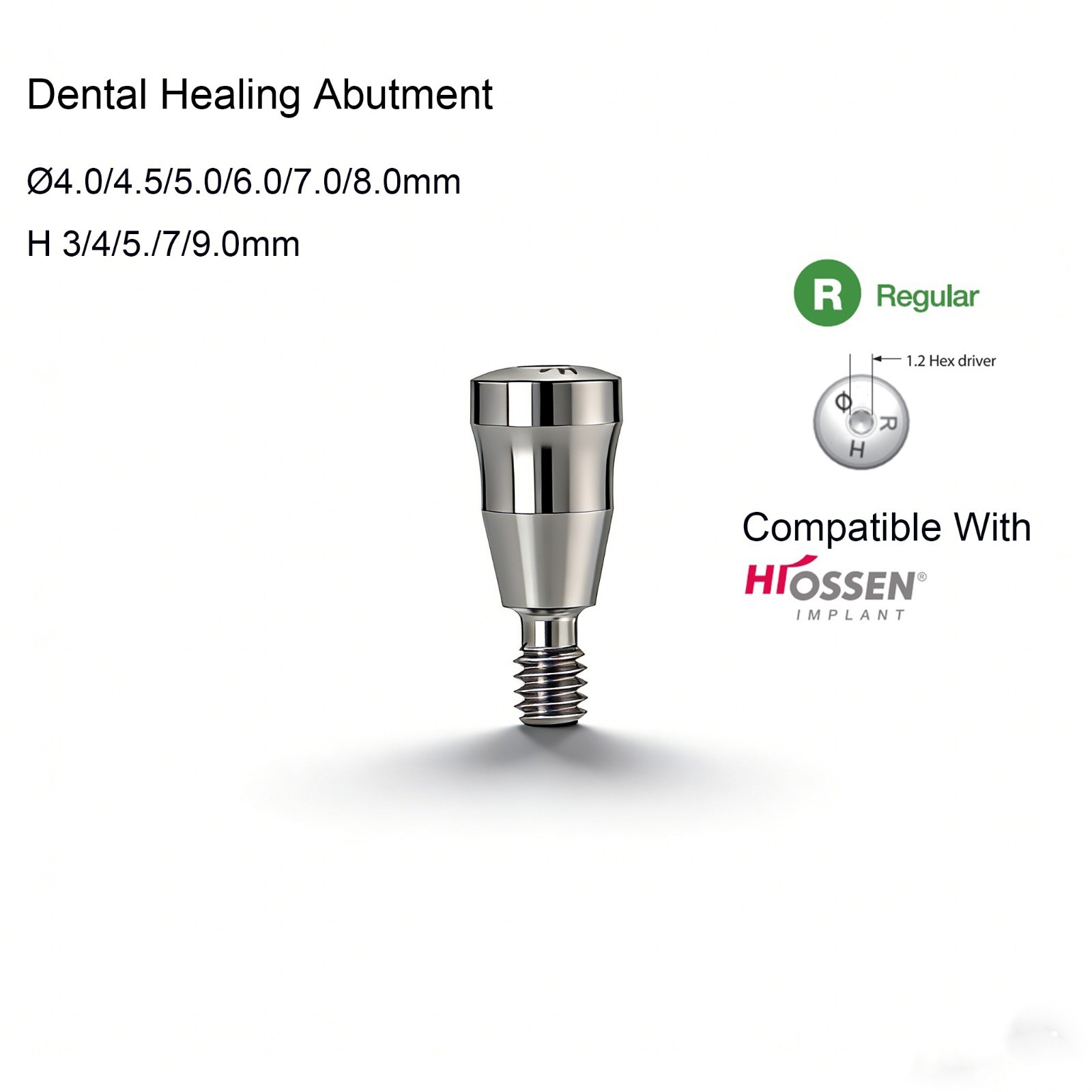 US Dental Healing Abutment Cover Screw Regular For Oss Hiossen Hex Platform