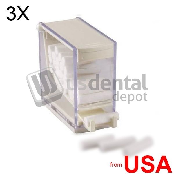 3X LOT of PLASDENT Push Style Cotton Roll Dispenser- #209CRD- 1- Colo 001-209CRD