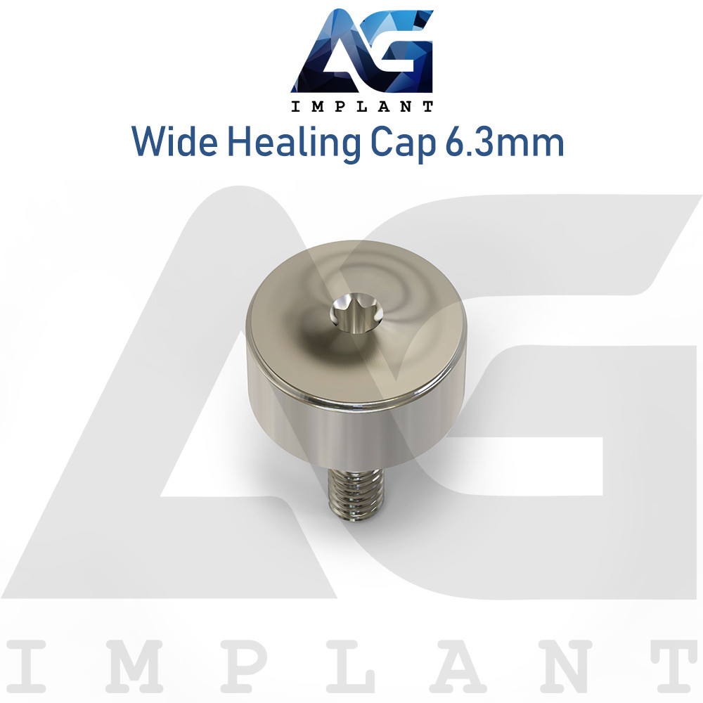5 Wide Healing Cap Abutment 6.3mm Titanium For Dental System Hexagon 2.42mm