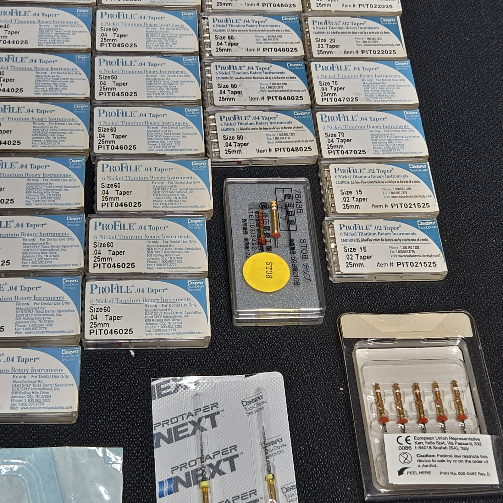 Huge Lot Dentsply ProFile Nickel Titanium Rotary Instruments All Sizes 25mm A40