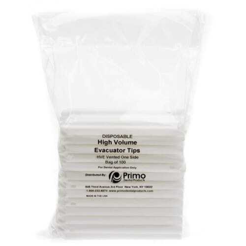 Primo HVE High Volume Evacuation Tips, 100/Pk, Vented, Disposable