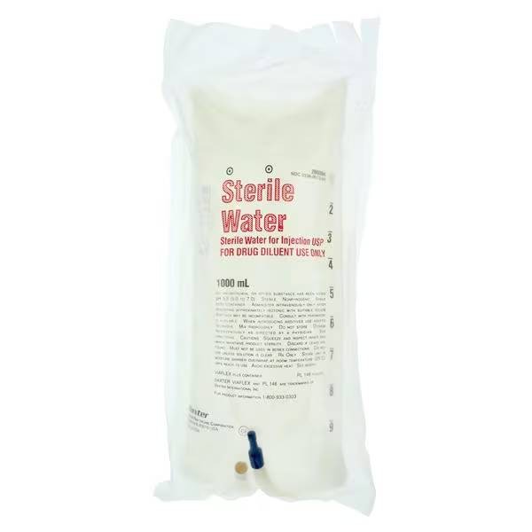 Baxter Healthcare 2B0304X Sterile Water for Injection USP 1000mL EXP Feb 2027