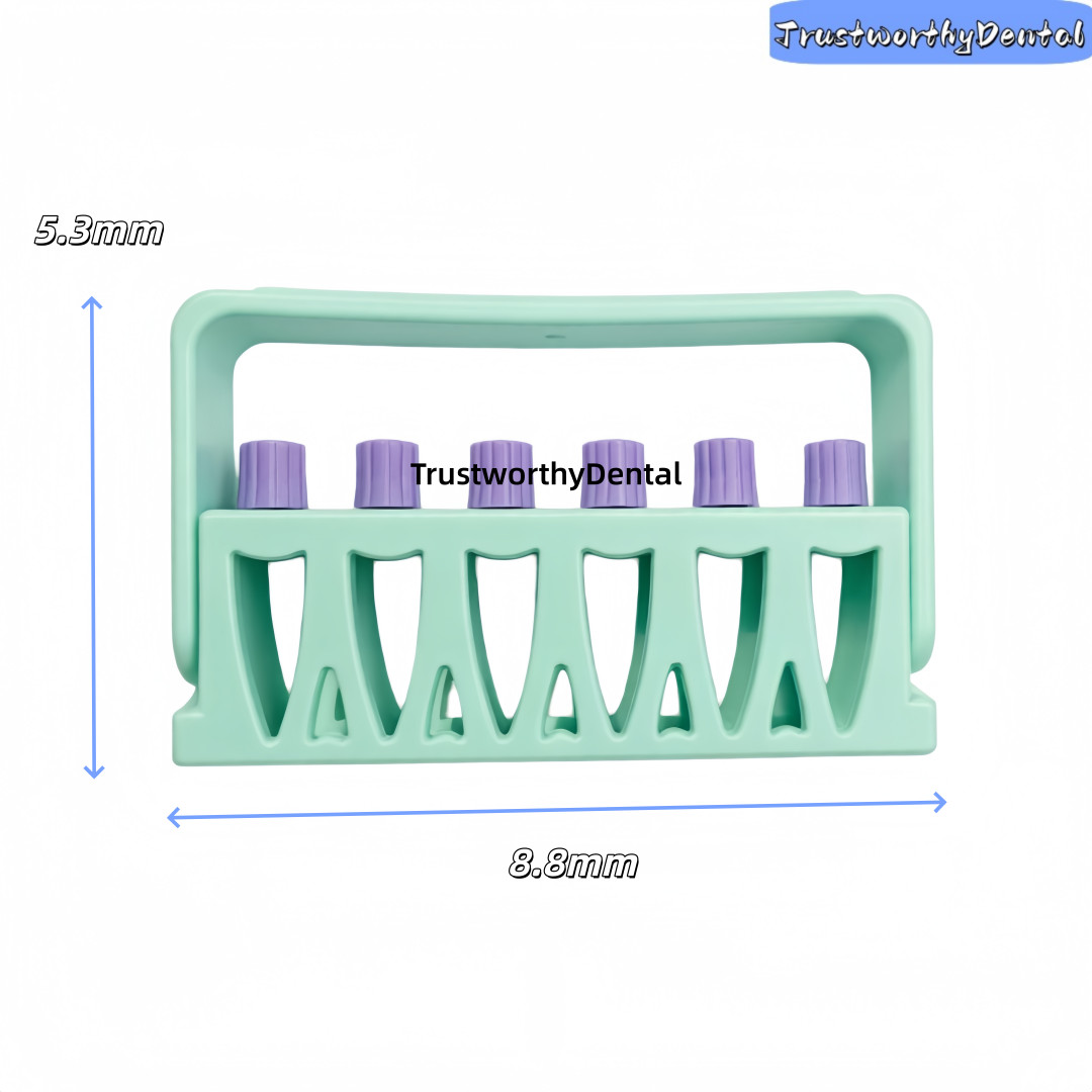 Dental 6 Holes Root Canal File Counting Disinfection Rack Measuring Rack Plastic