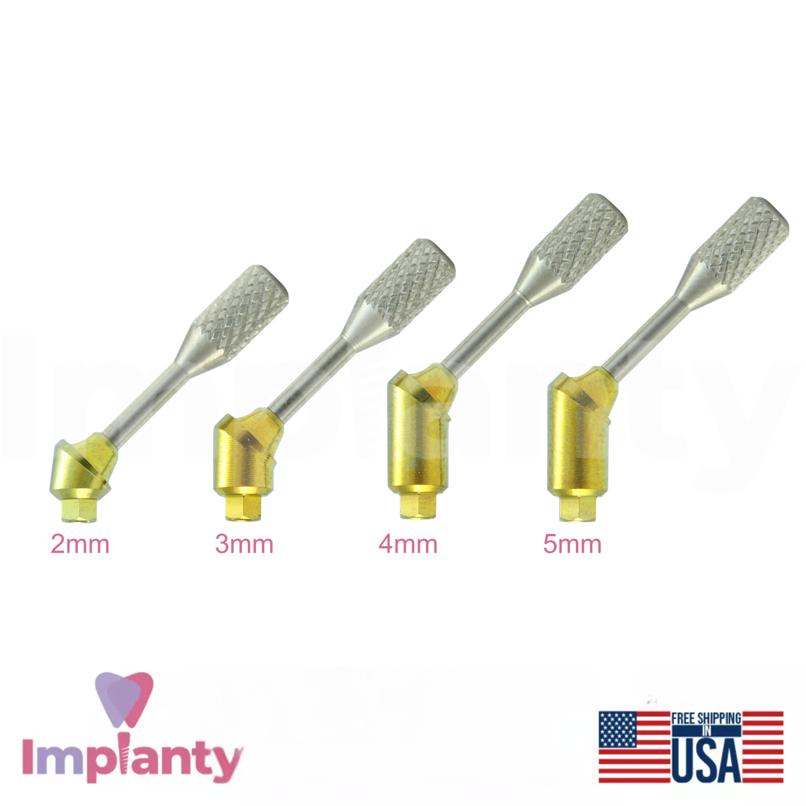 GDT Angulated Dental Multi Unit 1.4 Titanium Sleeve Set 45° Int Hex 2.42mm