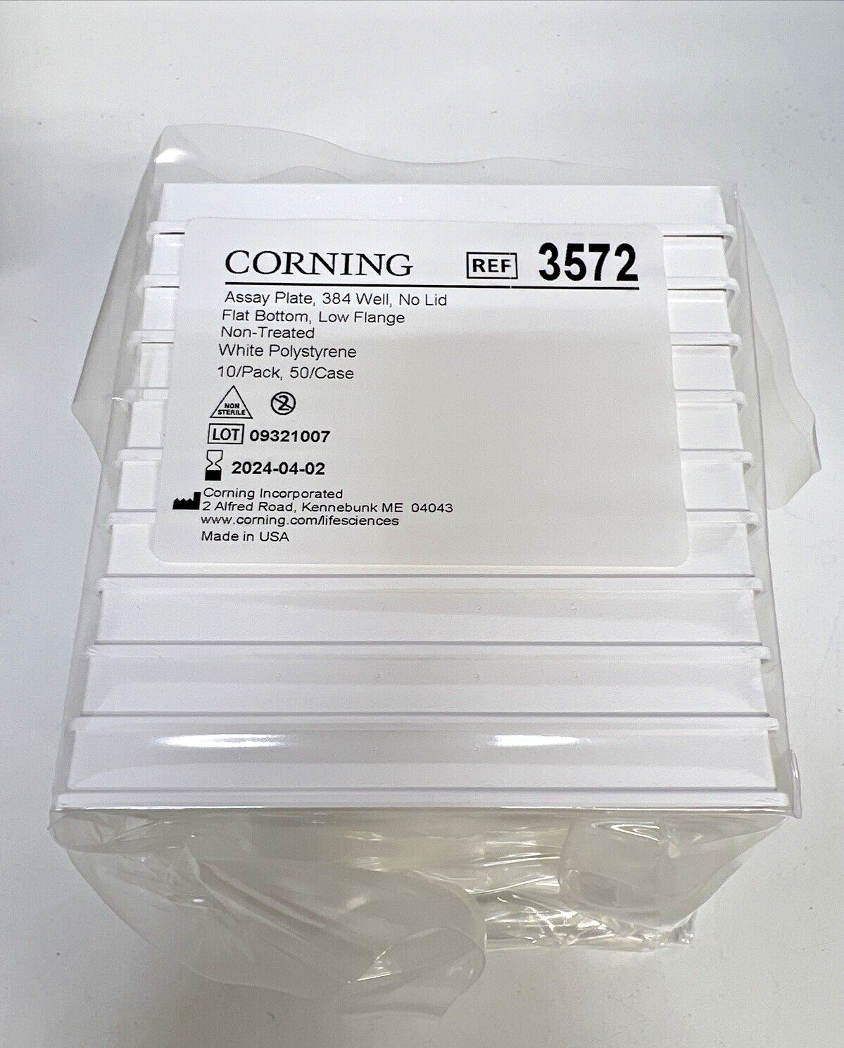 1 BOX OF 10 CORNING 3572 384 WELL FLAT BOTTOM ASSAY PLATES *NEW*
