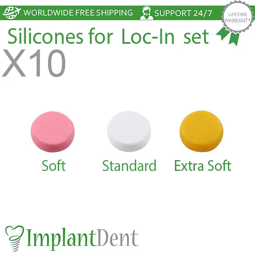 10x Dental Silicone Cap Set For Loc In 3 Types Prosthetic Attachment Accessories