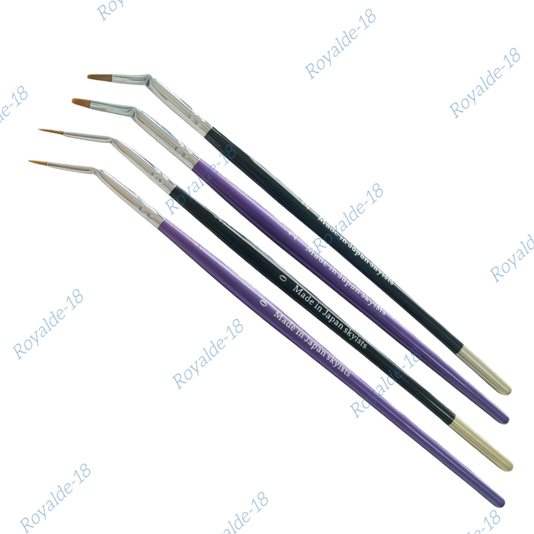 Dental Curved Brush Pens Skyist Nylon Hair Denture Dentine Ceramco Metal Powder