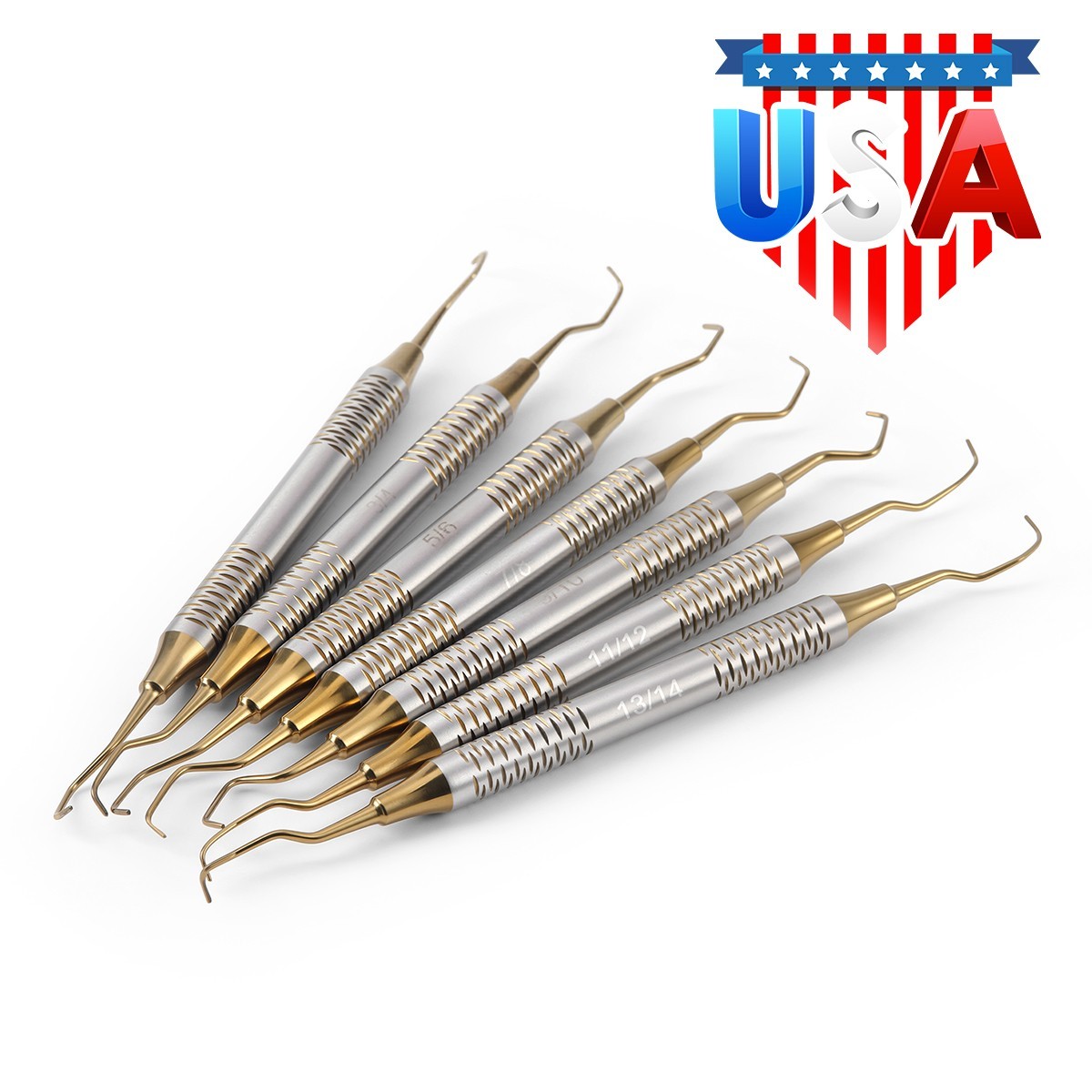 7Pcs Dental Periodontal Scaler Periodontal Hygiene Pick Tool Hand Instrument