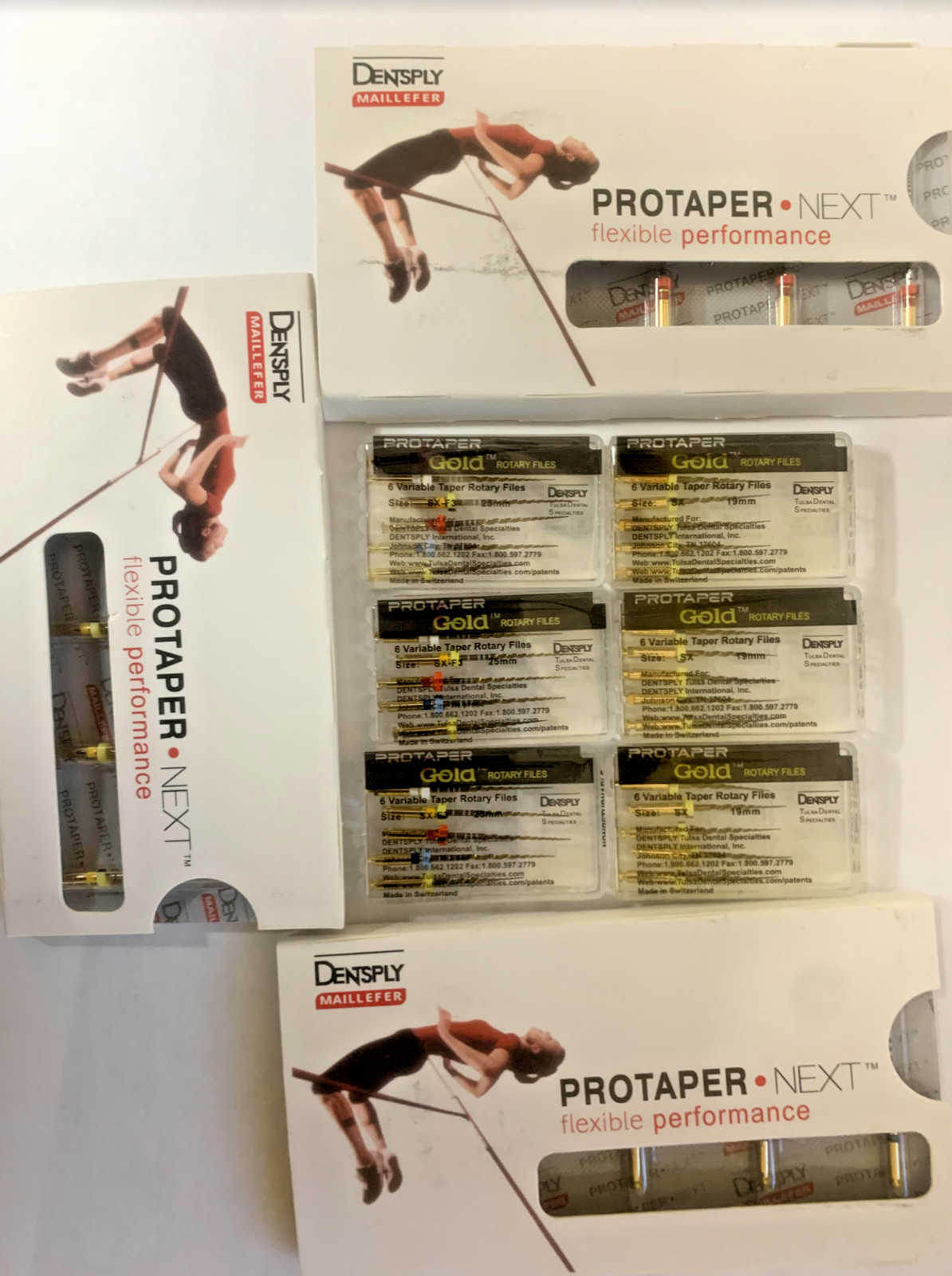 ProTaper Gold Assorted 25mm + SX19 NiTi Rotary Files 6 packs + next x1,x2,x3