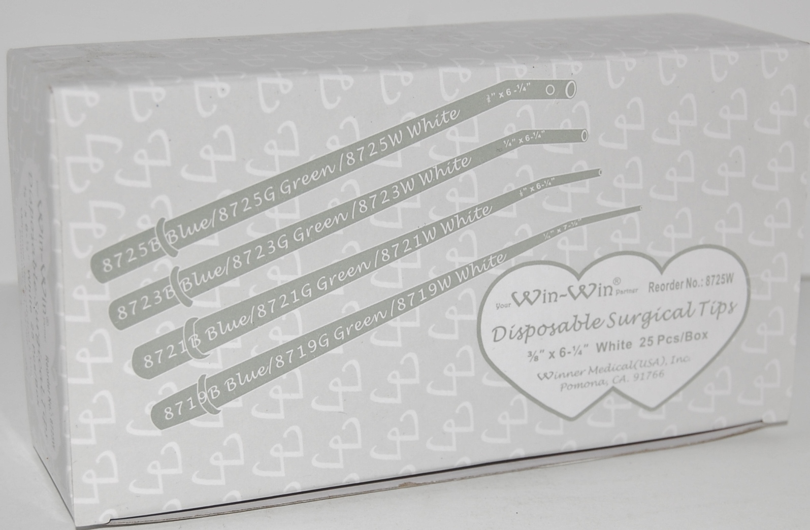 Winner WHITE 3/8 x 6-1/4 Dental Disposable Surgical Tips 250 Count