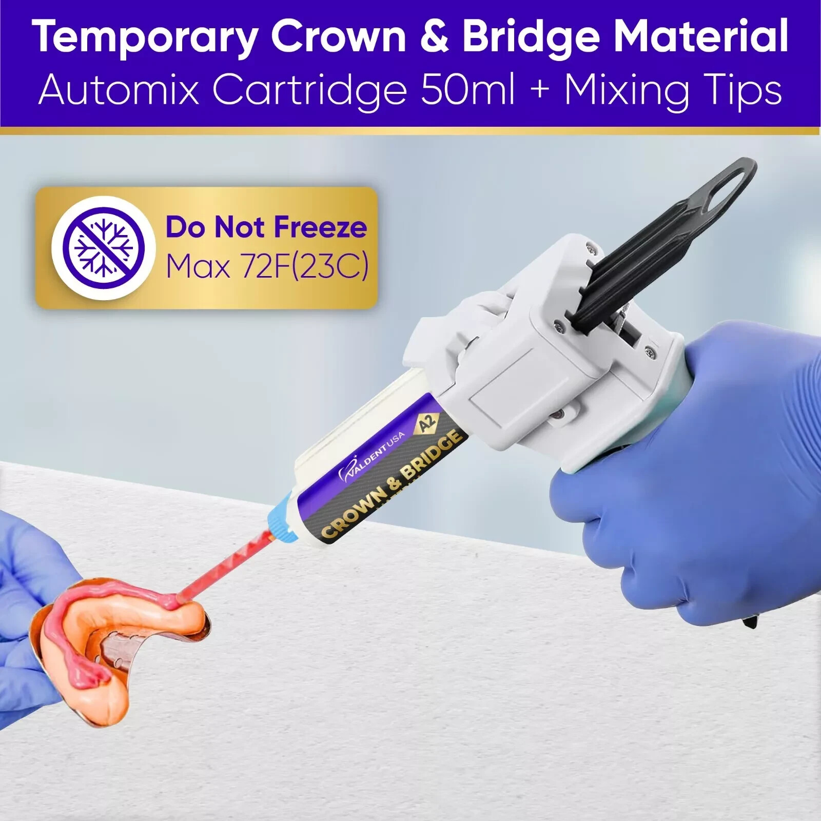 A2 Temporary Crown & Bridge Material 10:1 Dental Impression 76g, Made in Germany