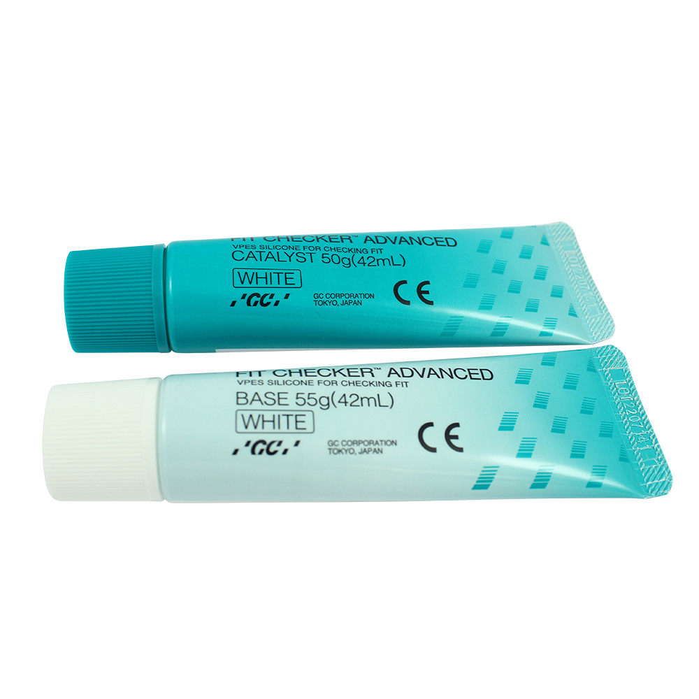 GC Fit Checker Advanced VPS Occlusion Dental Lab Tubes 55g Base 50g Catalyst Set