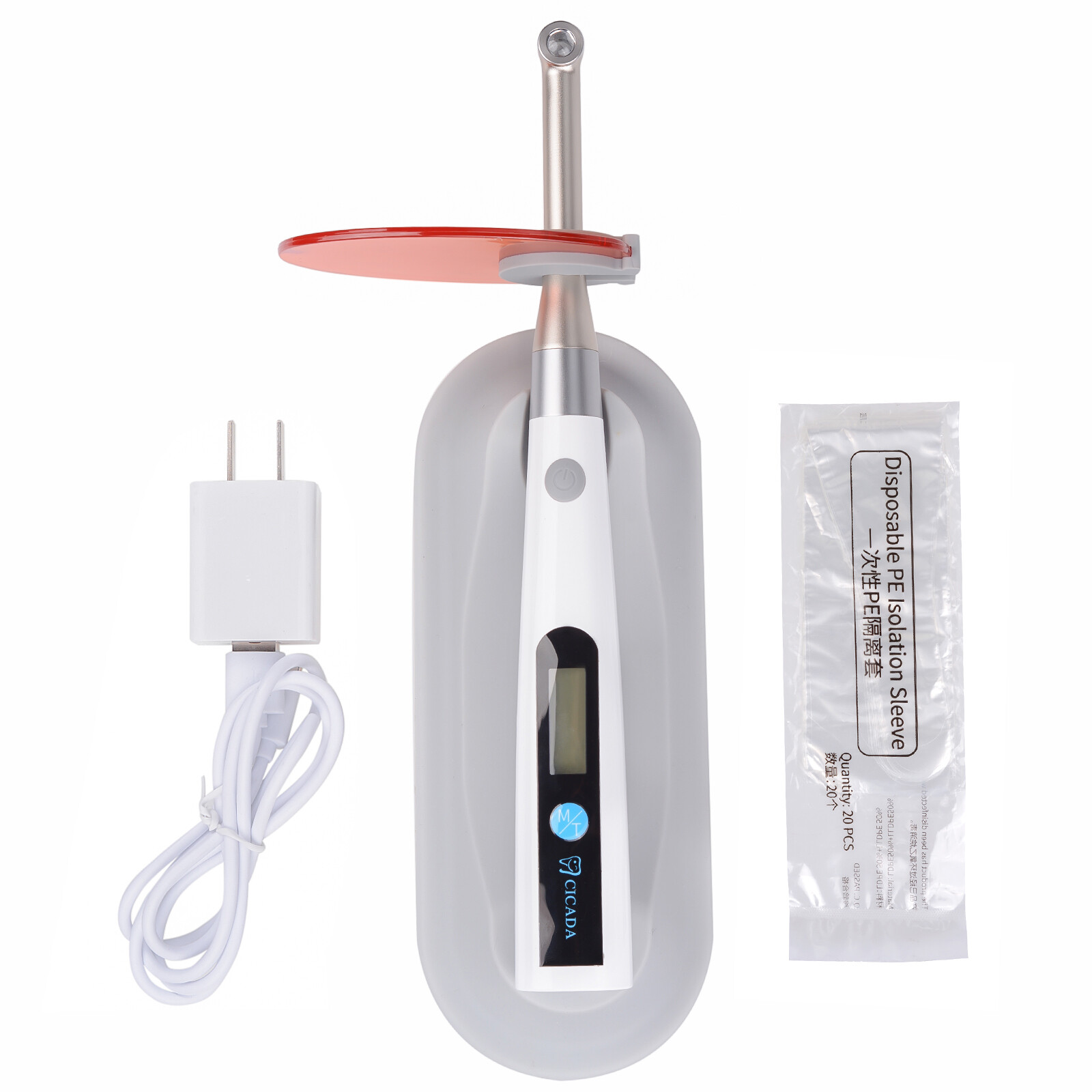 Dental LED Curing Light Lamp Cordless Metal Head 5W LED 1 Second 1400mw/cm² US