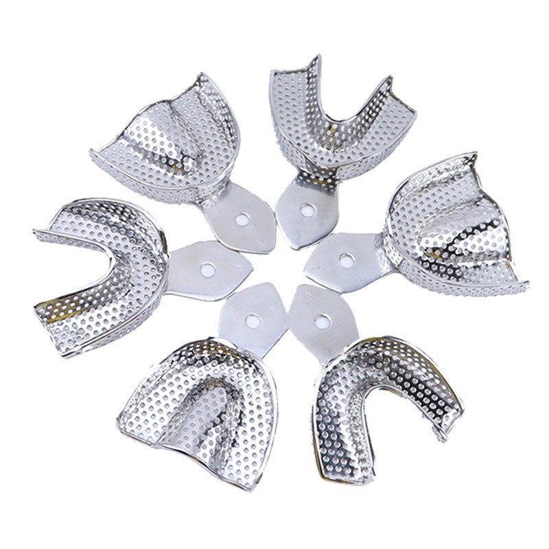 5 Sets Dental Impression Trays Stainless Steel Upper & Lower S/M/L Set of 6 US