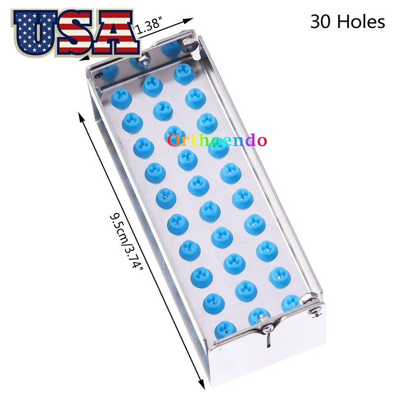 8/12/30Hole Dental Burs Disinfection Autoclave Stand Holder Block Case Steel USA