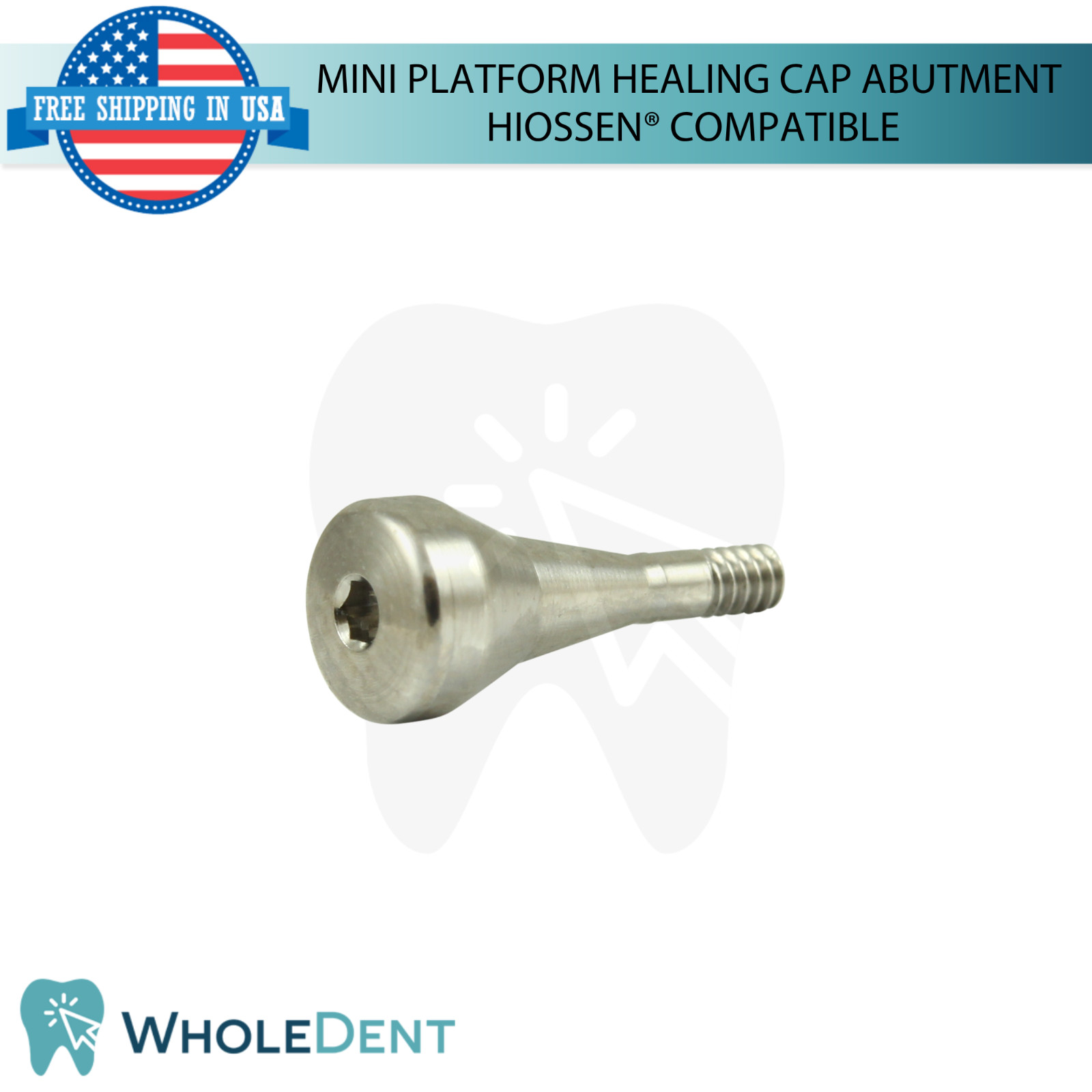 5x Dental Titanium Mini Healing Cap Prosthetic 2.1mm Hi0ssen® Compatible