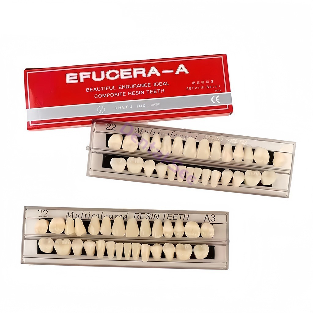 56Pcs Dental Acrylic Resin Full Set Teeth Upper Lower Shade #22 #23 A2 A3