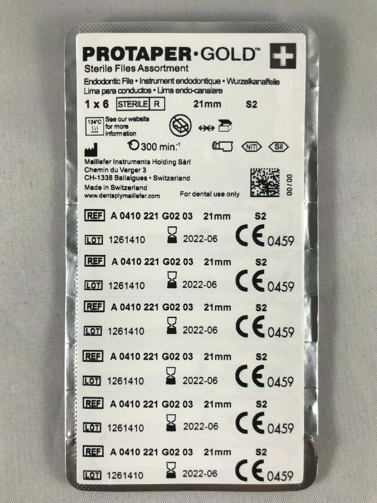 Dentsply ProTaper Gold Rotary Files Sx,S1,S2,F1,F2,F3, Sx-F3 21mm 30 Files 5pks