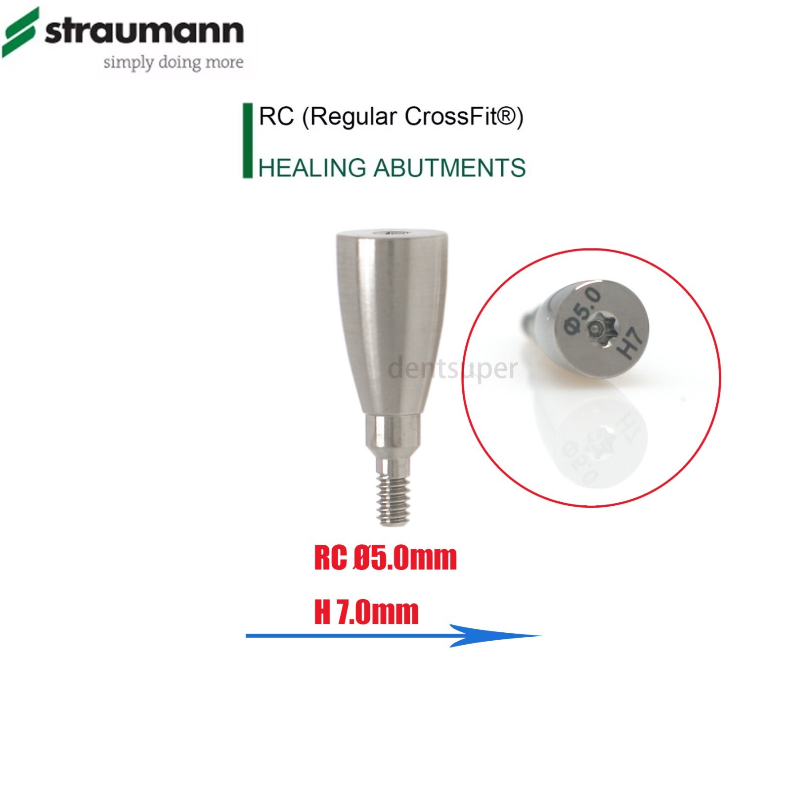 Fit Straumann ITI BL/BLT Healing Caps RC/NC, 3.6-6.5mm, Titanium, Closure Screws