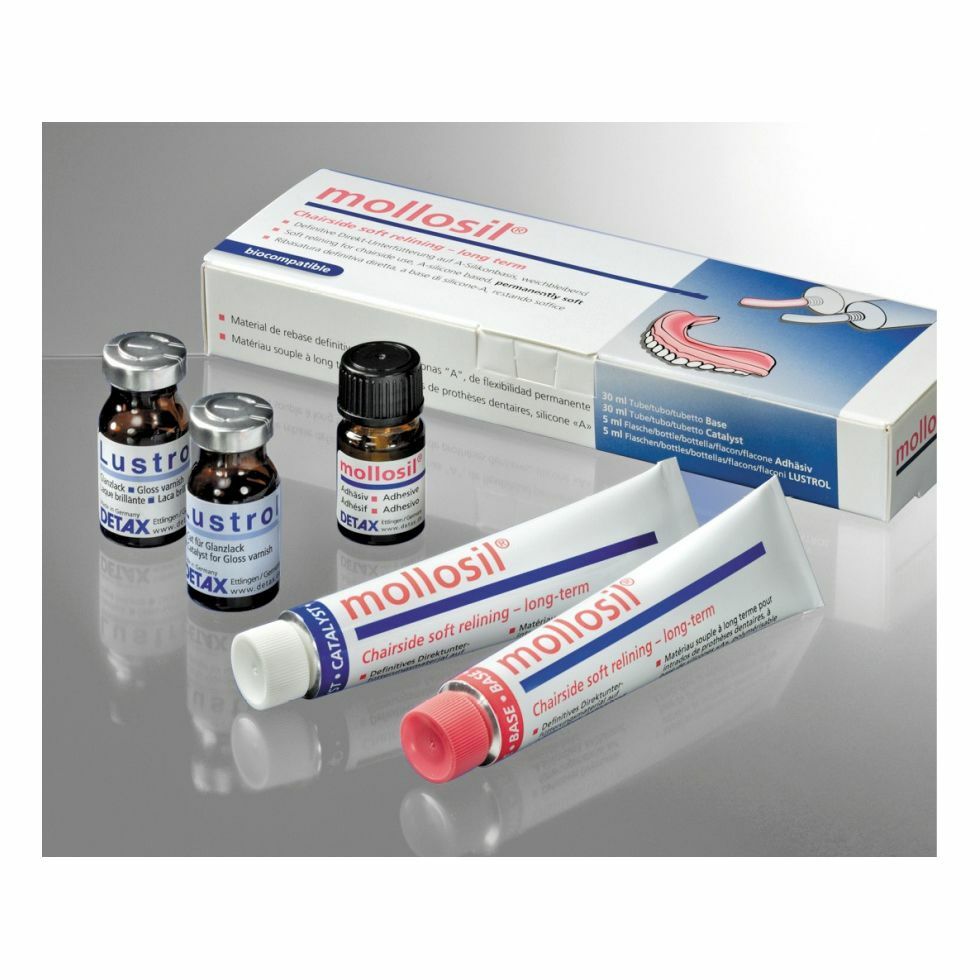 Detax Mollosil Long-Term A-silicone Based Relining Material Kit Chairside Use