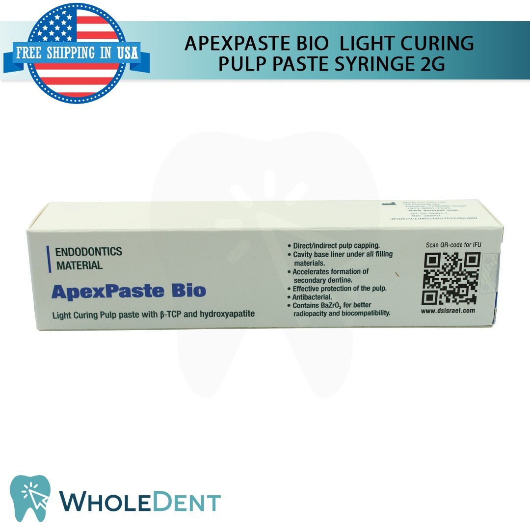 Apexpaste Bio Light-Cure Pulp Paste Syringe 2G Direct And Indirect Pulp Capping