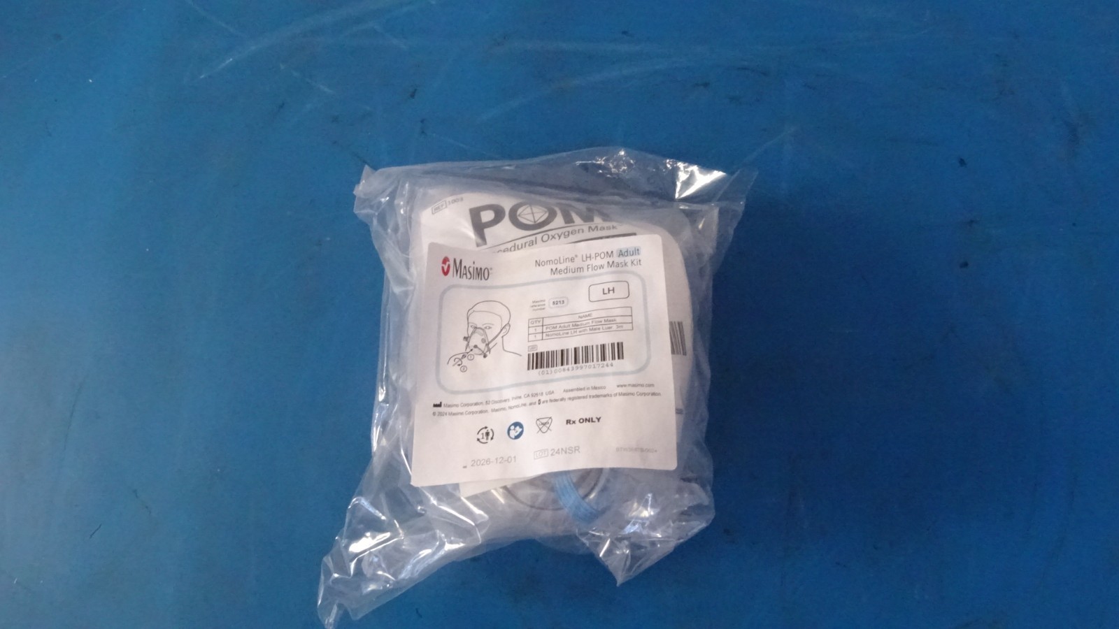 Masimo NomoLine LH-POM Adult Medium Flow Mask Kit Ref 5213