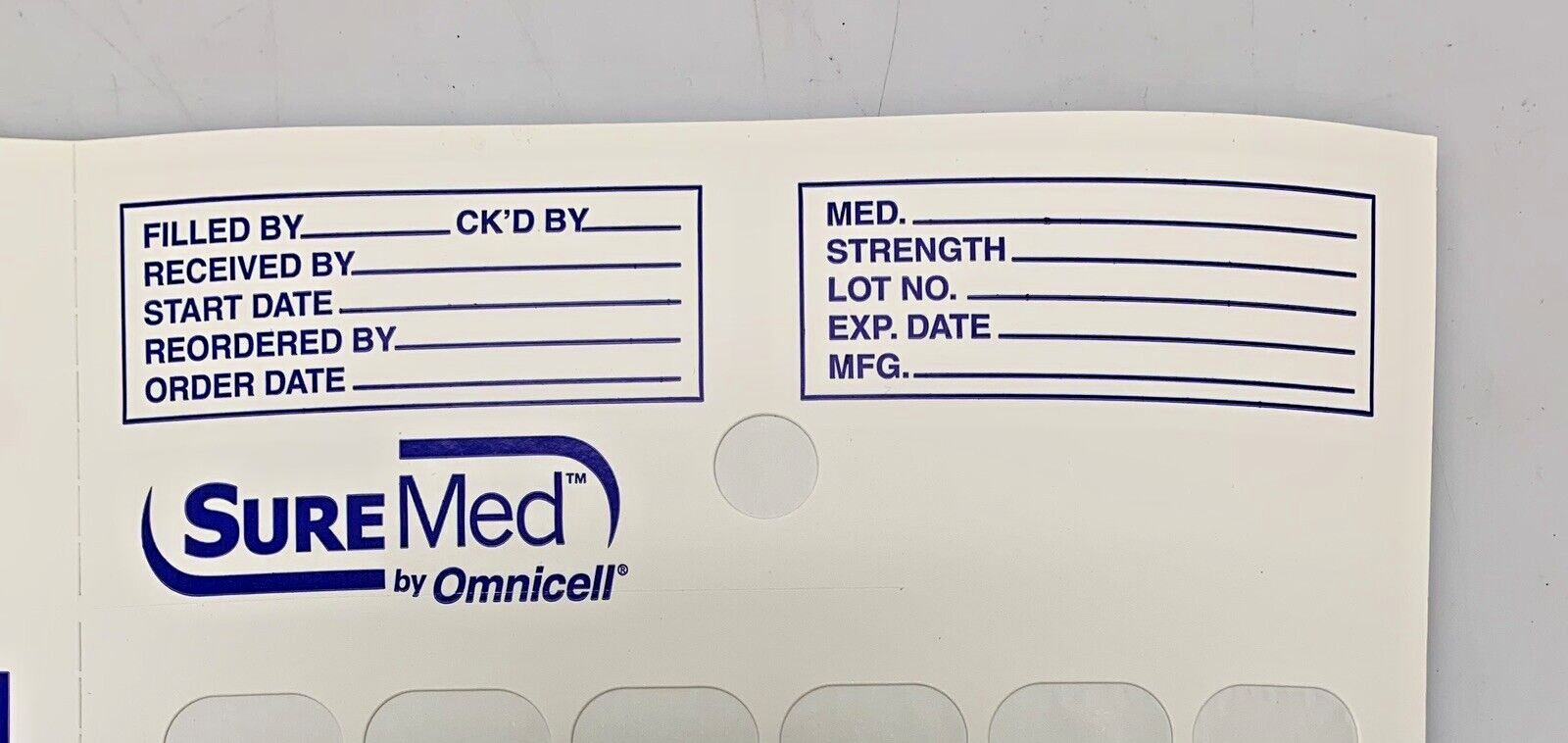 Box Of 250 Omnicell SUREMed 60-Days Coordinating Blisters #300-09