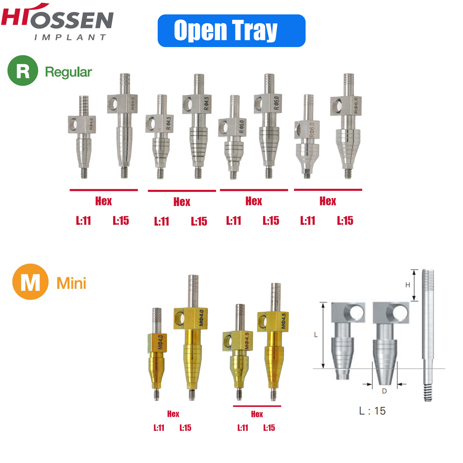 US Dental Locator Abutments Healing Impression Coping for Hiossen ET Osstem TS