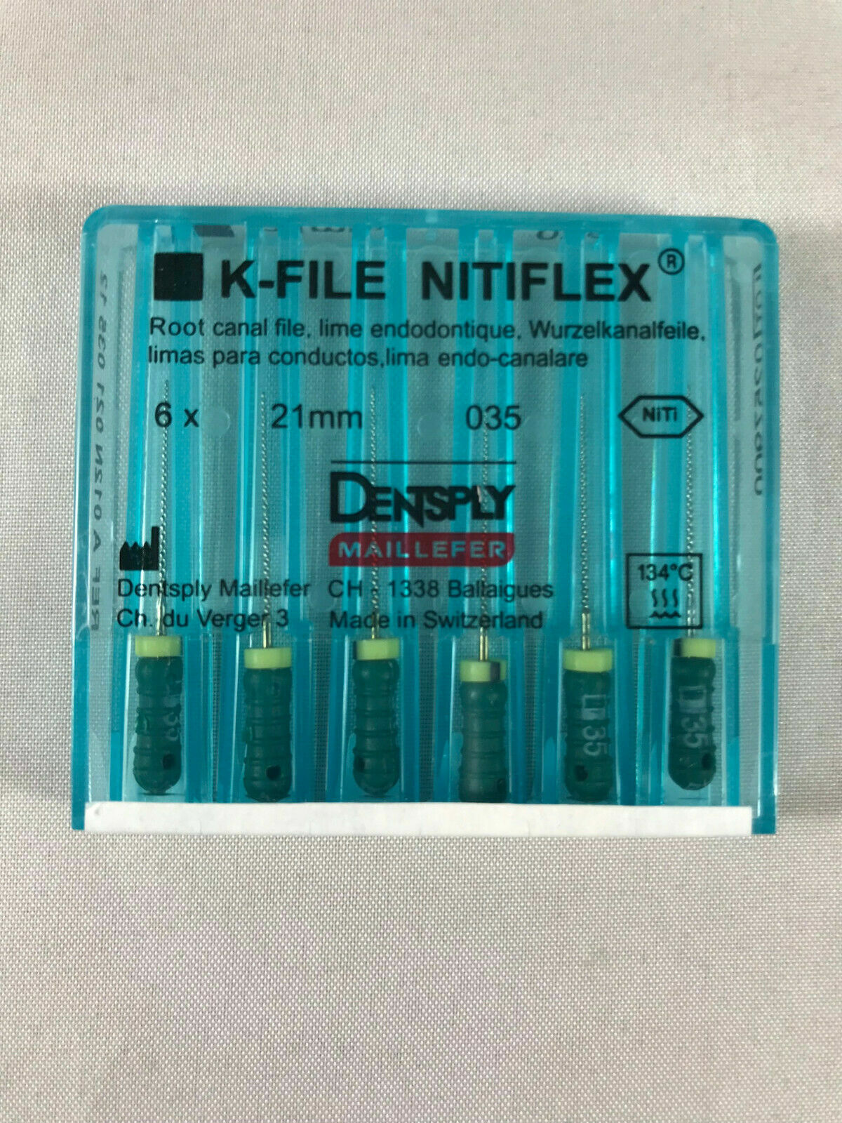 Dentsply Maillefer K-file Endodontic NiTiFlex steel 21mm All sizes 30 files/pk