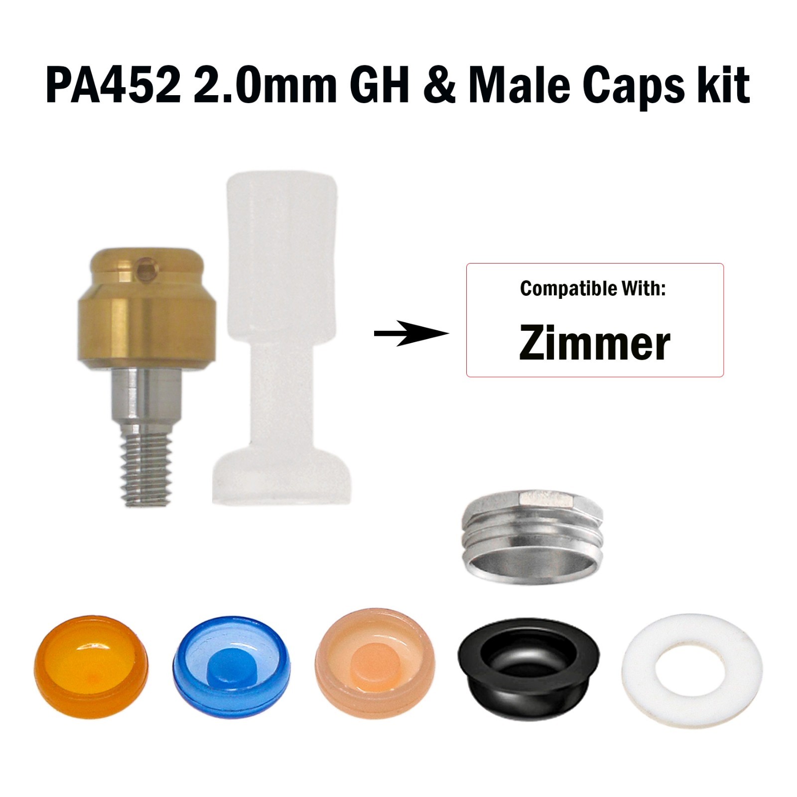 US Locator Overdenture Abutment Fit Zimmer Screw-Vent 4.5mm Male Cap Kit Implant