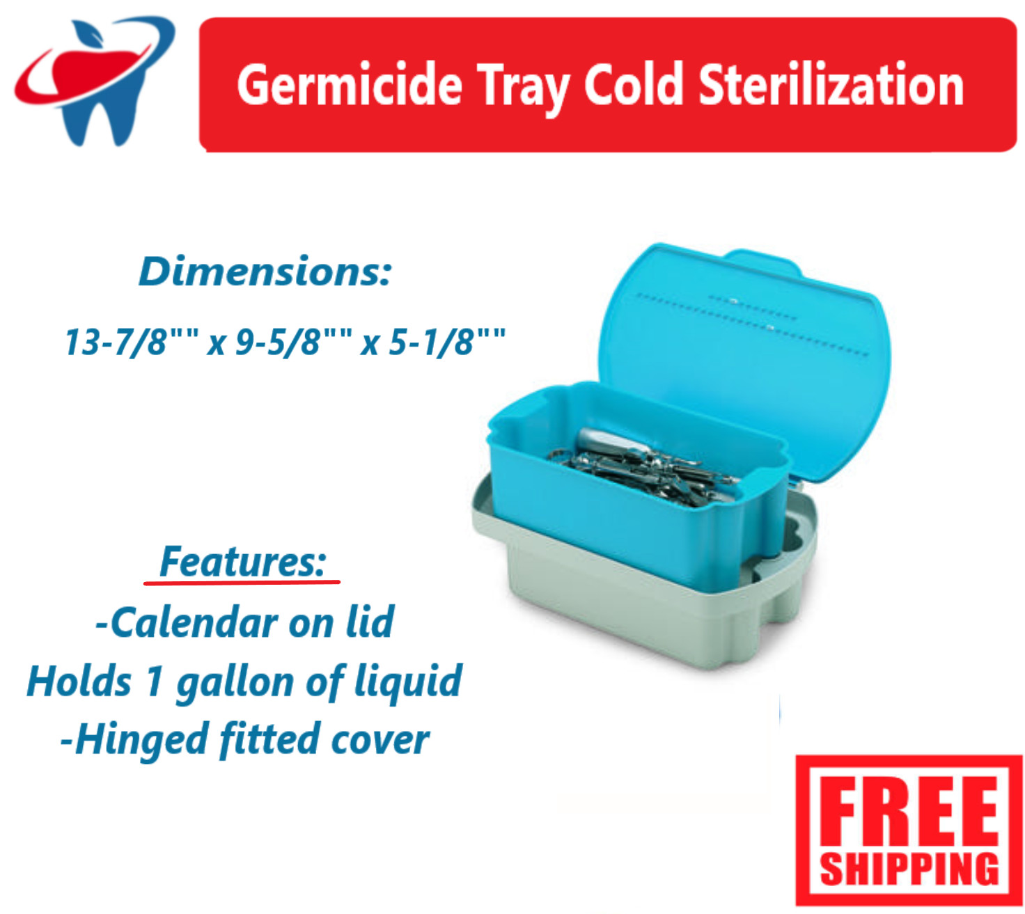 Dental Germicide Tray Steri-Soaker Sani HLD Holder Sterilize Instruments Tattoo