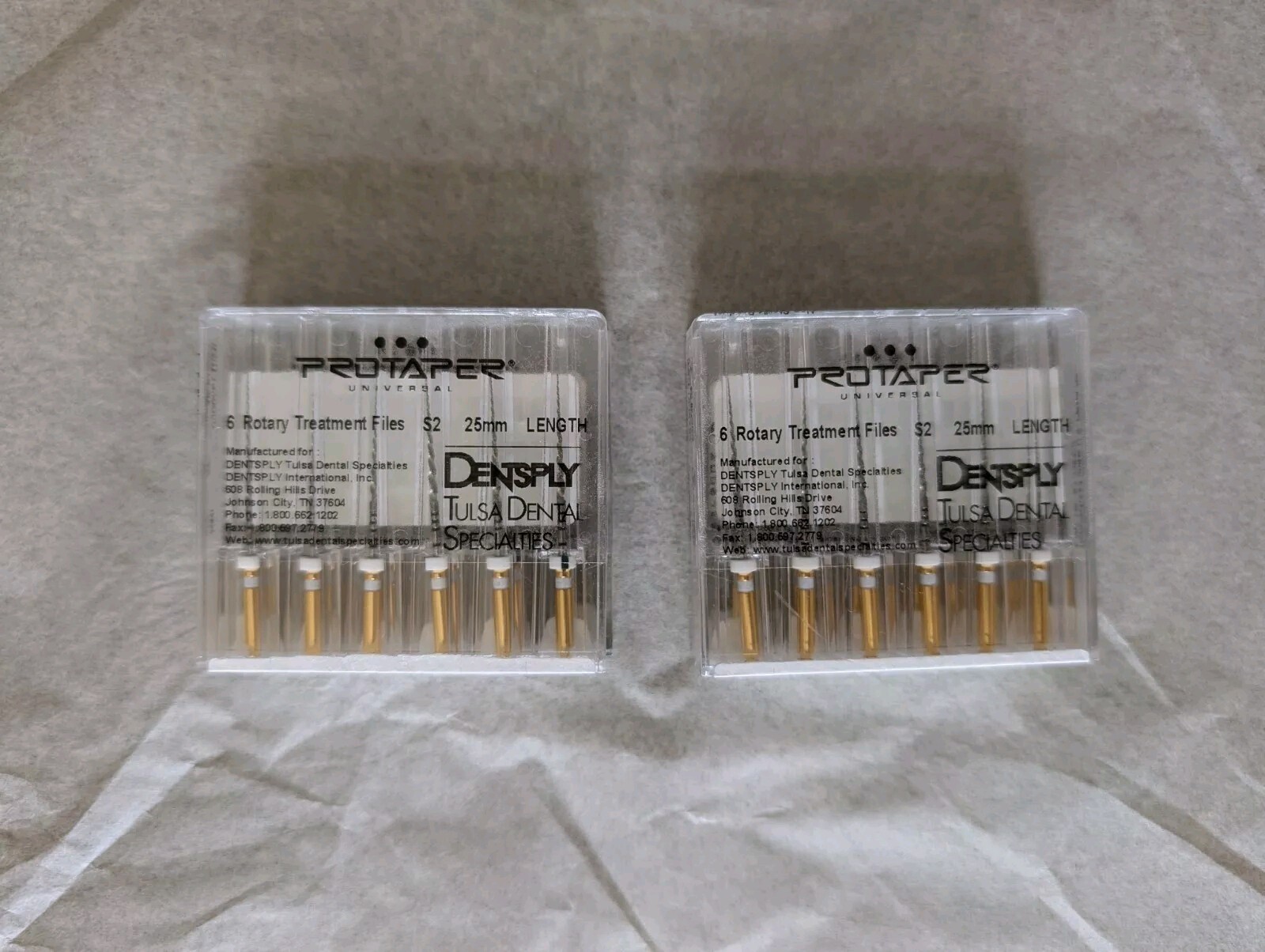 Dentsply ProTaper Universal NiTi Files, 25mm Size S2 (White) Price Per Pack