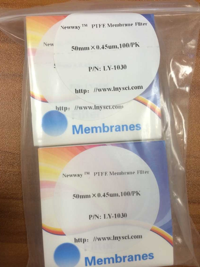 PTFE Membrane Filter , 50MM/0.45u ,100/PK, LY-1030