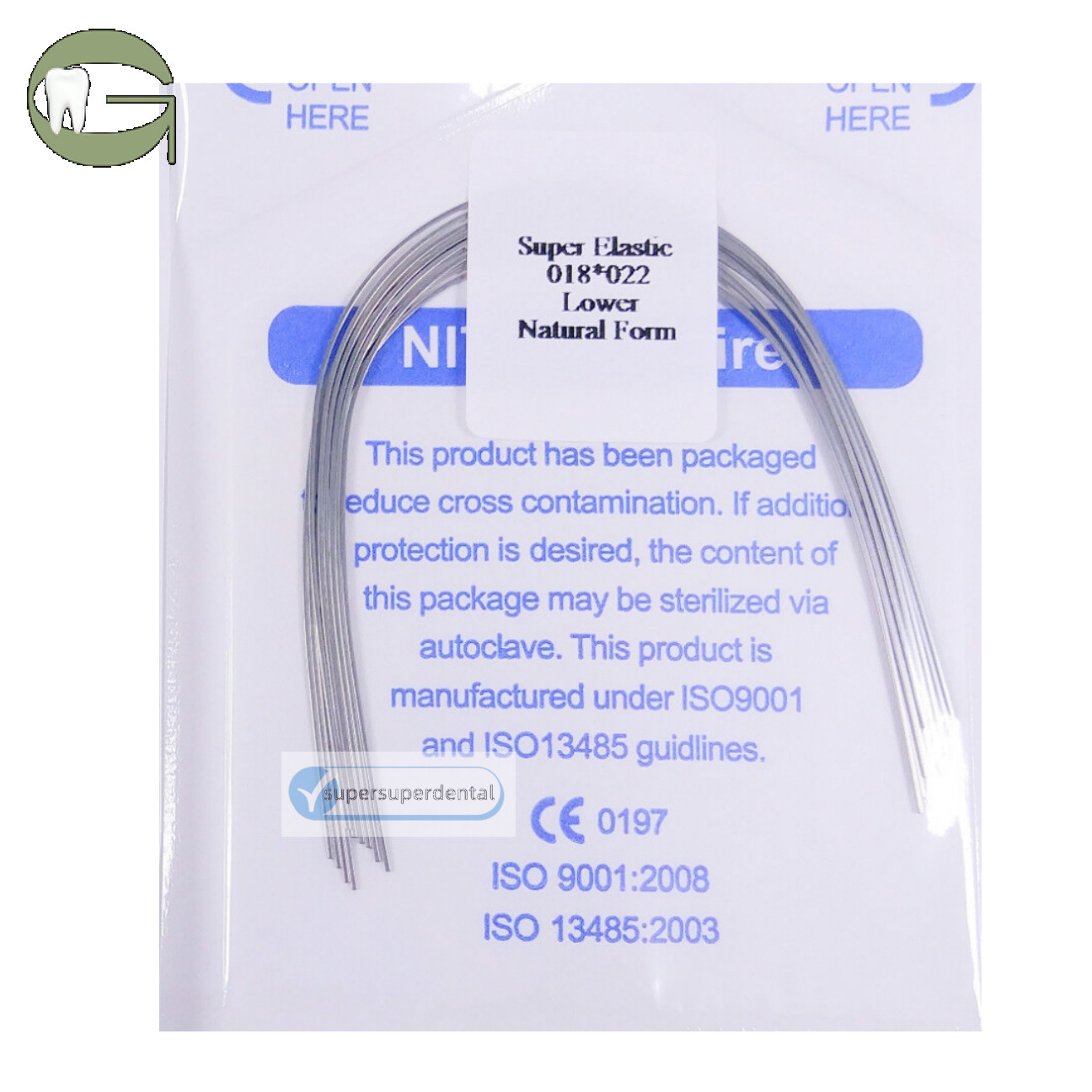 Dental Orthodontic Niti Arch Wire Rectangular Natural Form Super Elastic