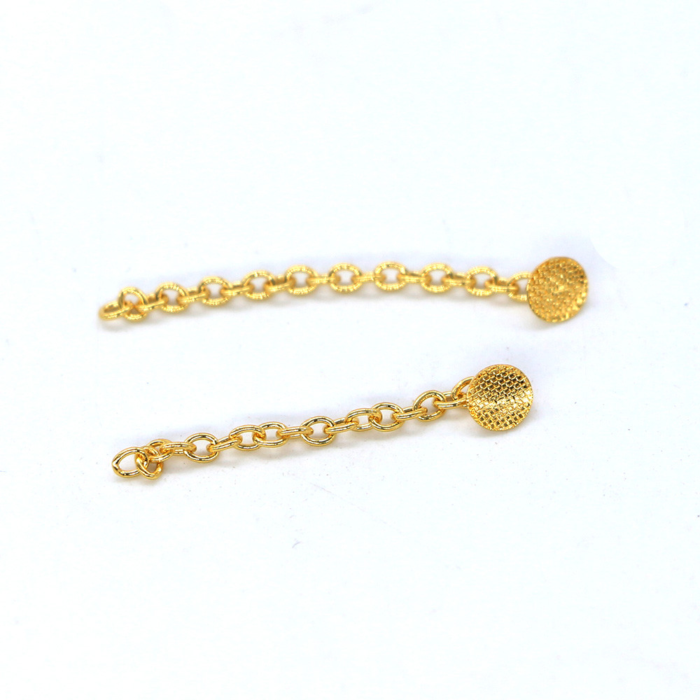 1 Pack Dental Orthodontic Button Chain Gold Round 2Pcs/pack