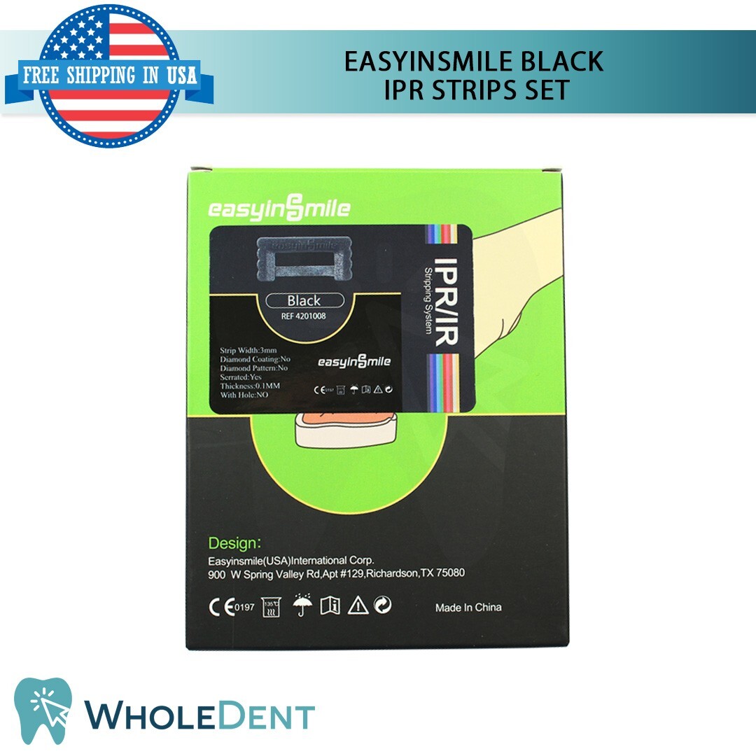 EasyinSmile Interproximal Reduction Dental IPR Serrated Black Strips 10Pcs Set