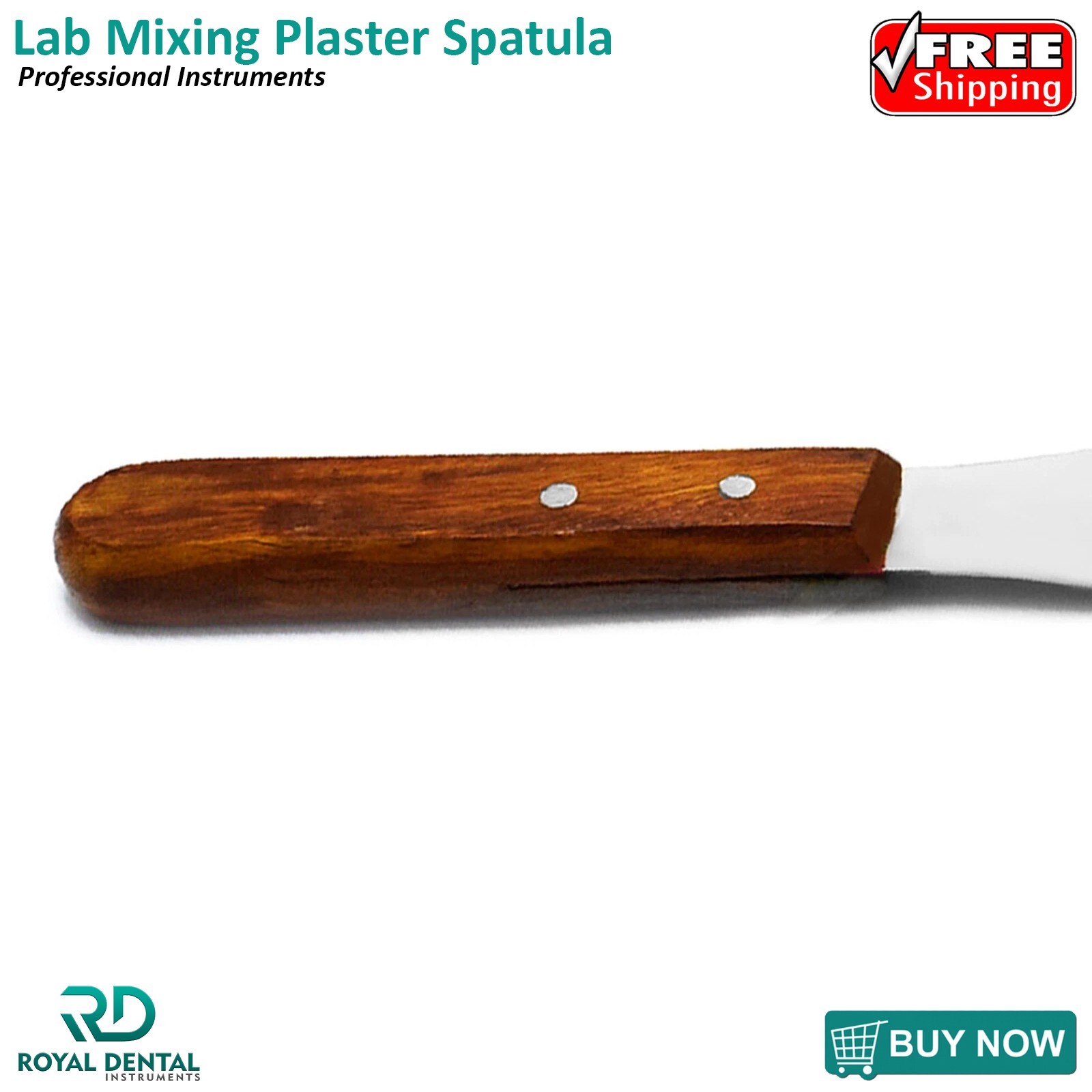 Dental Plaster Spatula Lab Alginate Mixing Gypsum Scraper 8.5” Wood Handle CE