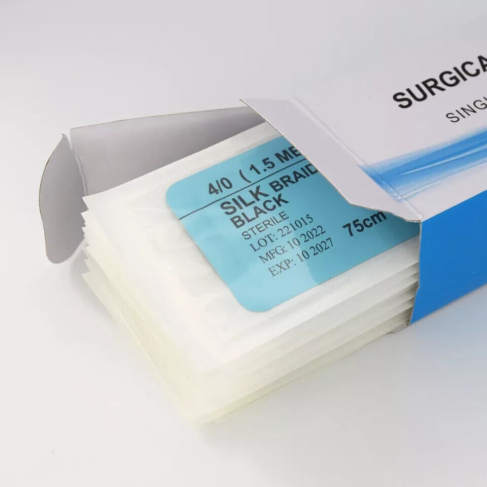5 Box Dental Lab Surgical Suture Silk Non-Absorbable 3/0 Or 4/0 Treating Braided