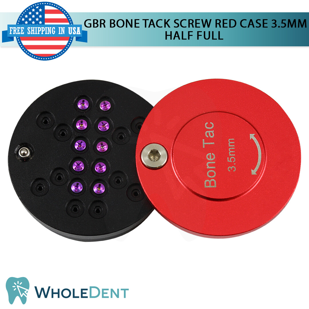 GBR Bon Tack Screw 3.5mm Pin Red Half Case Membrane Fixation Dental Im plant Tac