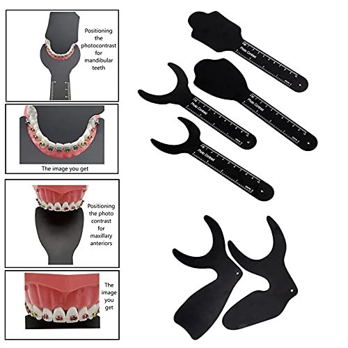 6 piezas de contraste dental intraoral fotográfico dental fondo negro